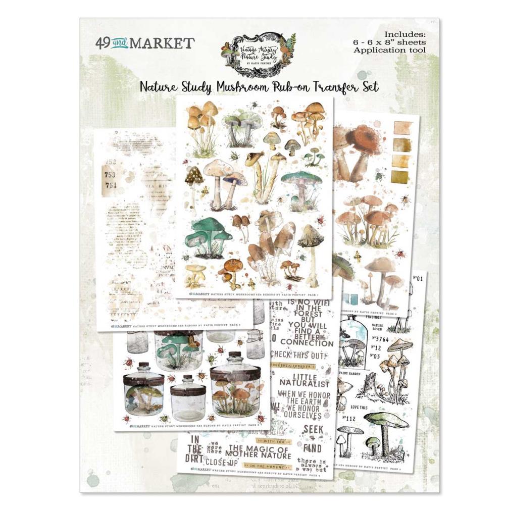 Rub-Ons - Mushroom - 6x8 - 6/Sheets - Nature Study - 49 and Market