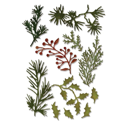 Die - Holiday Greens - Mini by Tim Holtz- Thinlits Die Set 11PK - Sizzix