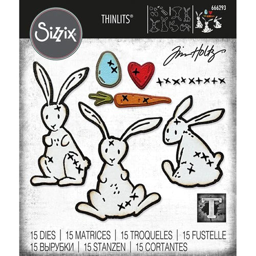 Die - Bunny Stitch by Tim Holtz - Thinlits Die Set 15PK - Sizzix