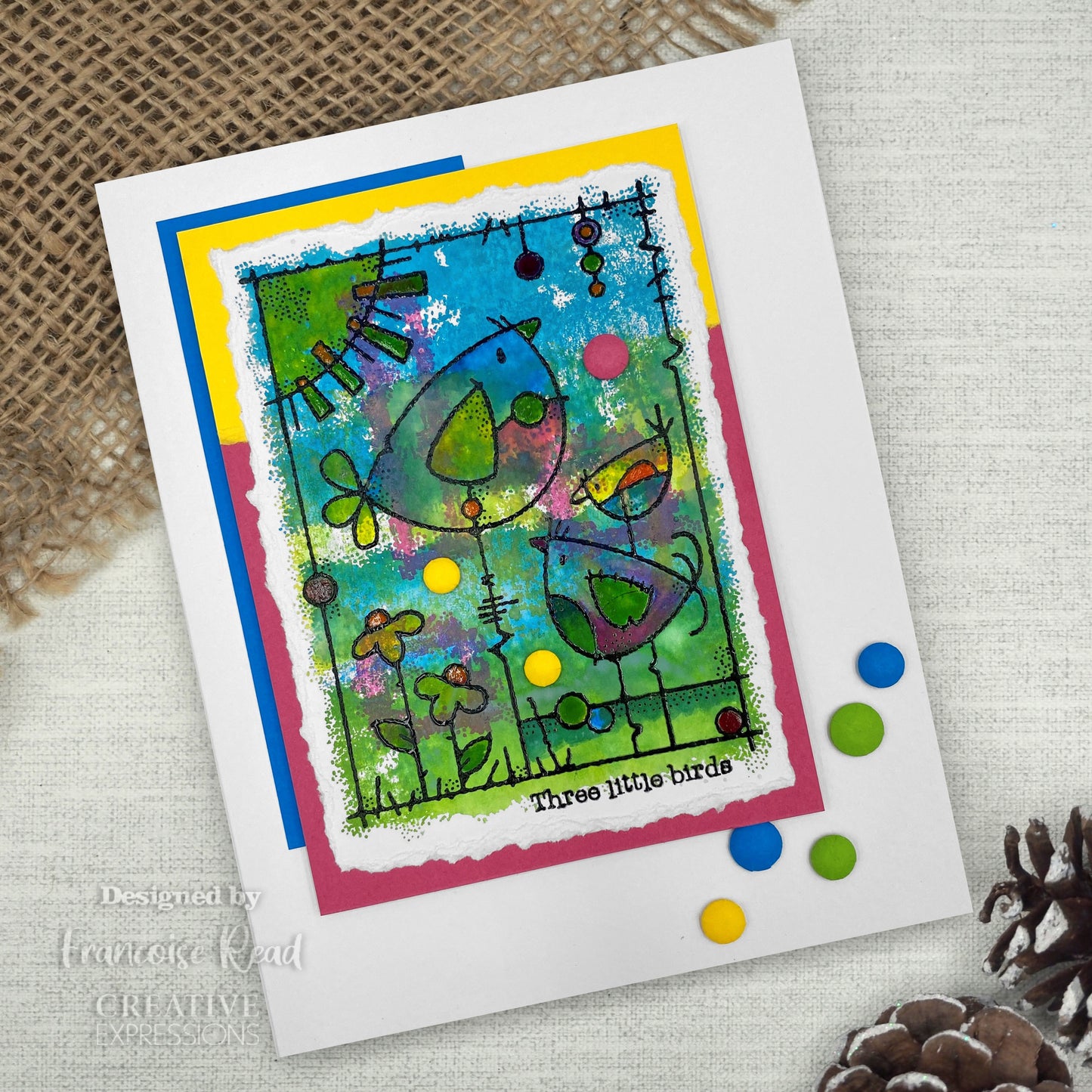 Three Little Birds - Clear Stamp - Woodware Craft Collection - 4x6