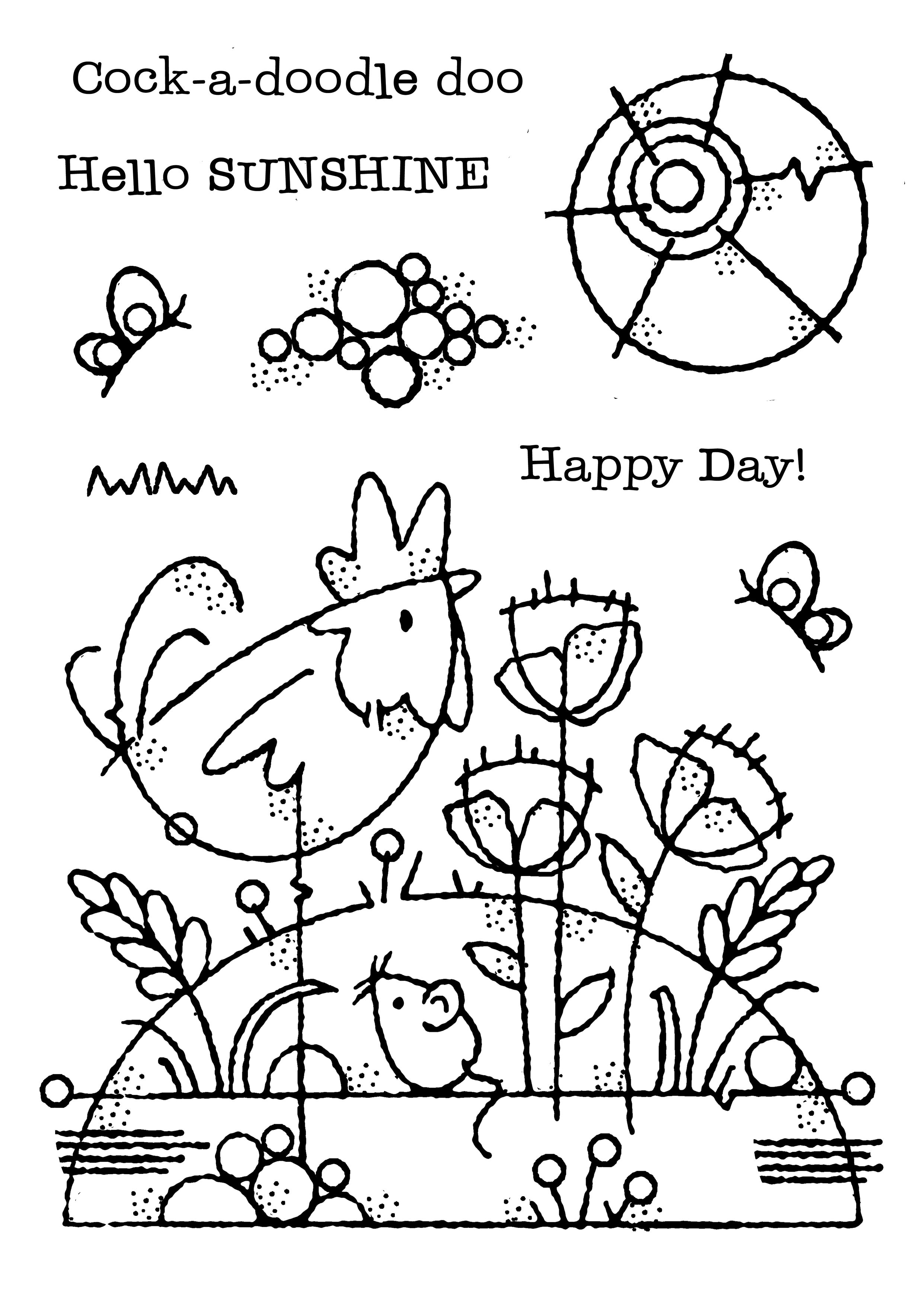 Rooster Meadow - Clear Stamp - Woodware Craft Collection - 4x6