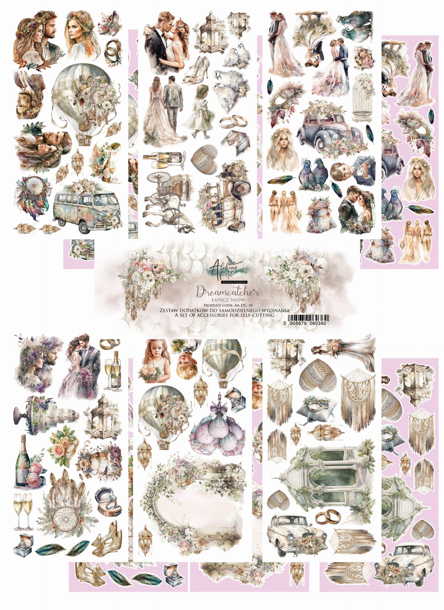 6x12 - Dreamcatcher - Wedding - Fussy Cutting Set - Alchemy Of Art