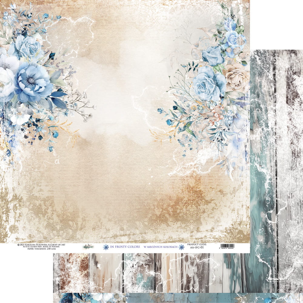 12x12 - In Frosty Colors - 6 Double Sided Papers - Alchemy Of Art