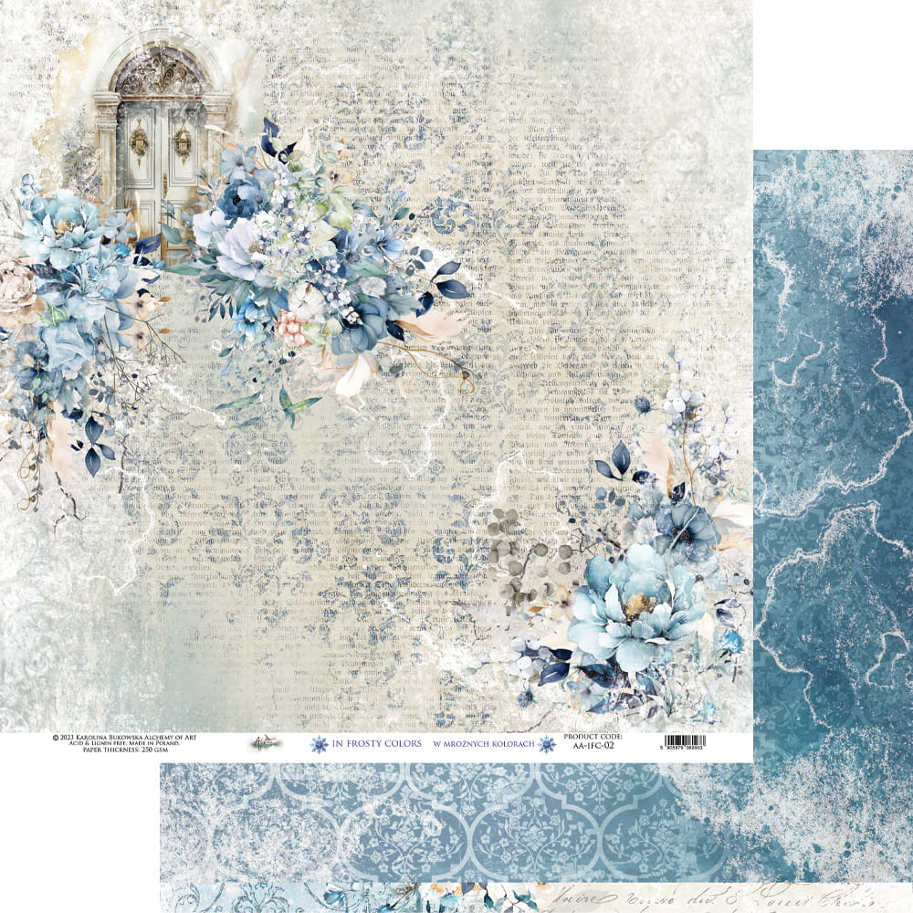 12x12 - In Frosty Colors - 6 Double Sided Papers - Alchemy Of Art