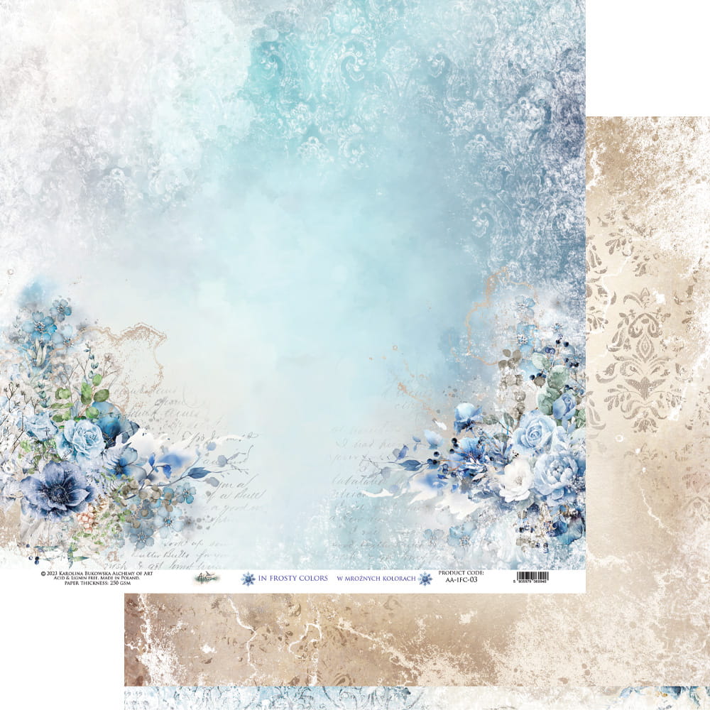 12x12 - In Frosty Colors - 6 Double Sided Papers - Alchemy Of Art