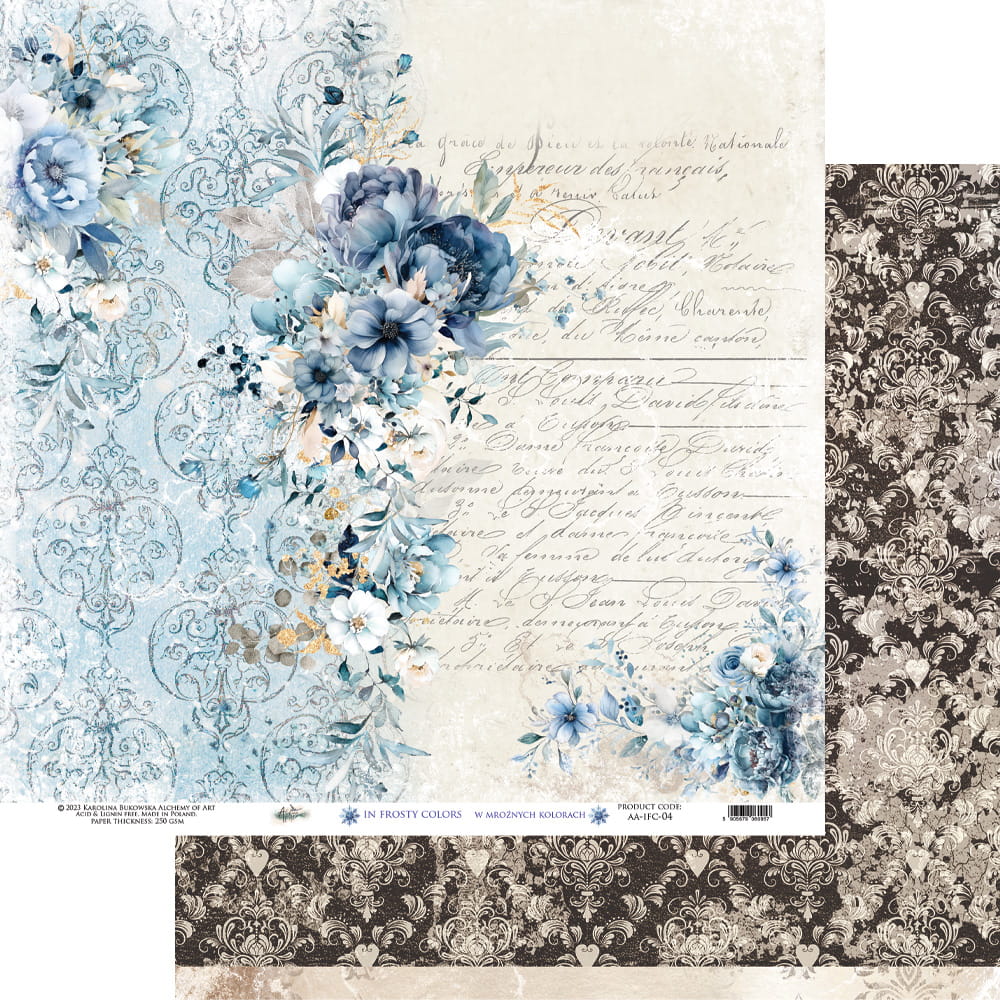 12x12 - In Frosty Colors - 6 Double Sided Papers - Alchemy Of Art