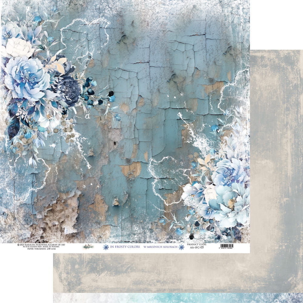 12x12 - In Frosty Colors - 6 Double Sided Papers - Alchemy Of Art
