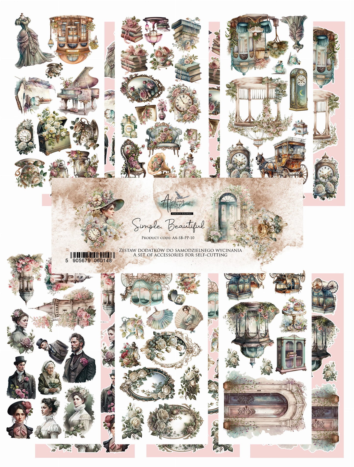 6x12 - Simple Beautiful - Fussy Cutting Set - Alchemy Of Art