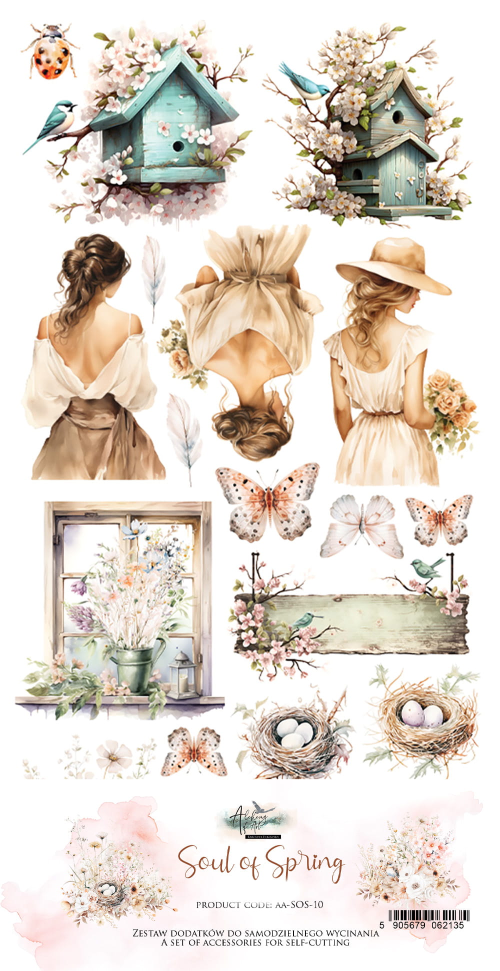 12x6 Cutting Set - Soul Of Spring - 6 Double Sided Papers - Alchemy Of Art