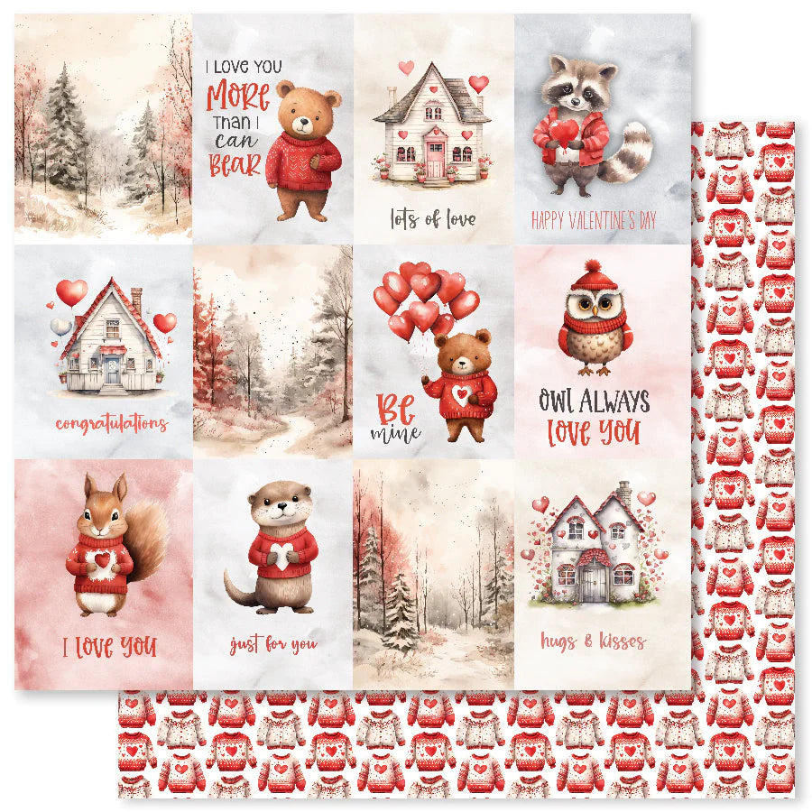 12 x 12 Inch - Animal Love - Double Sided Paper - Paper Rose