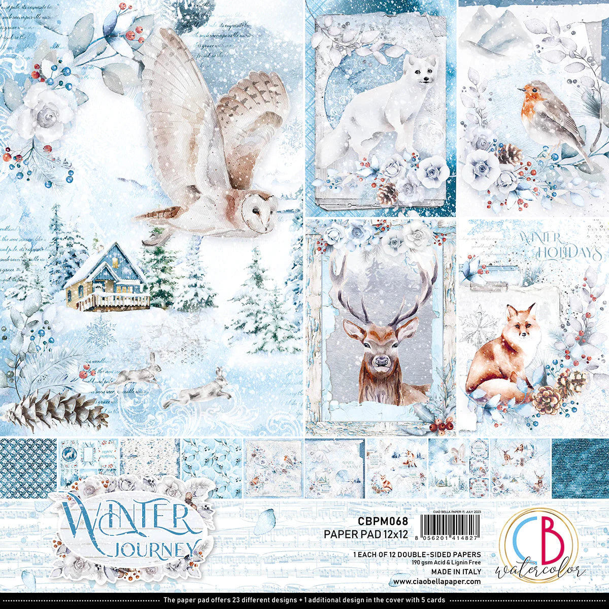 12x12 - Paper Pad 12/Pkg - Winter Journey - Ciao Bella