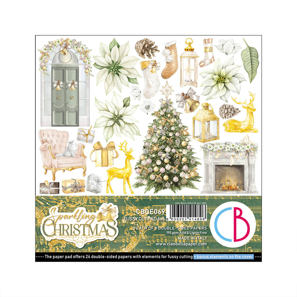 6X6 - Fussy Cut Pad - Sparkling Christmas - Ciao Bella
