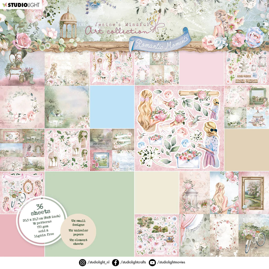 Paper Pad - Small Designs & Elements - Romantic Moments - Jenine's Mindful Art - Studio Light