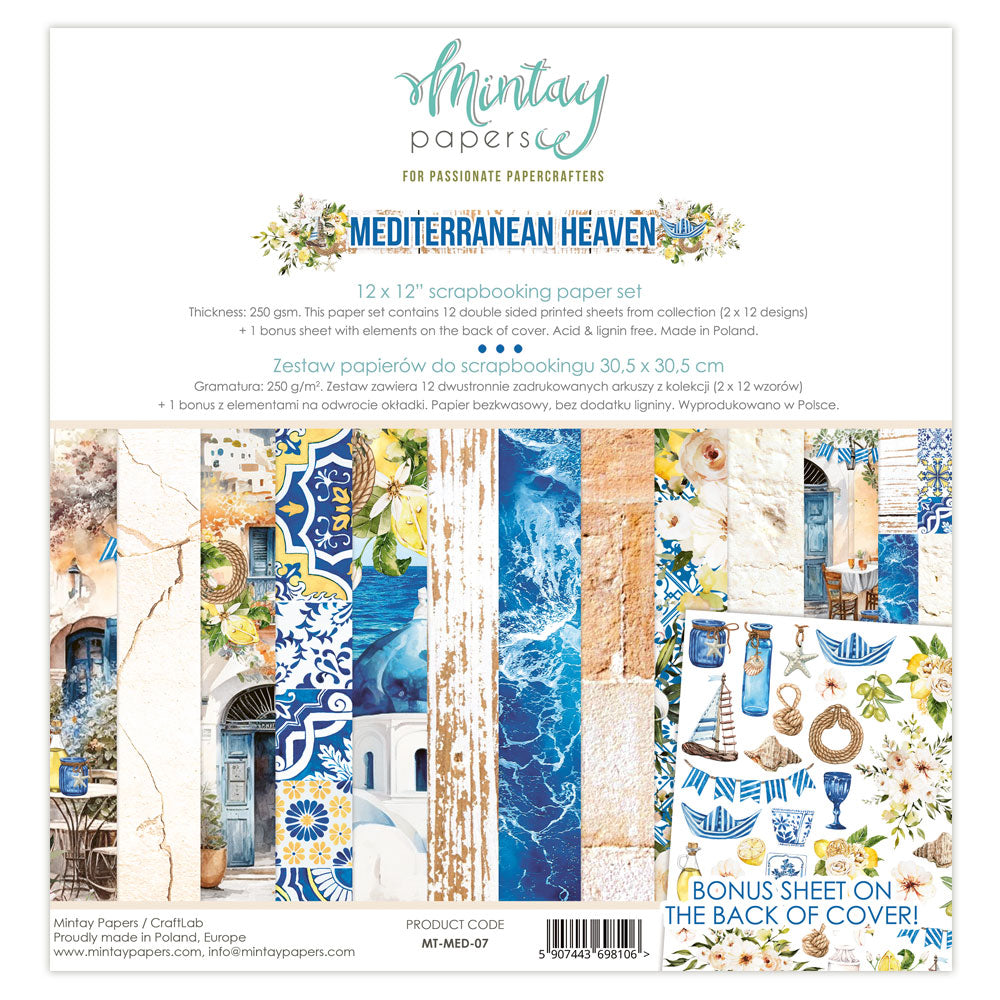 Mediterranean Heaven - 12 x 12 Paper Set - Mintay Papers