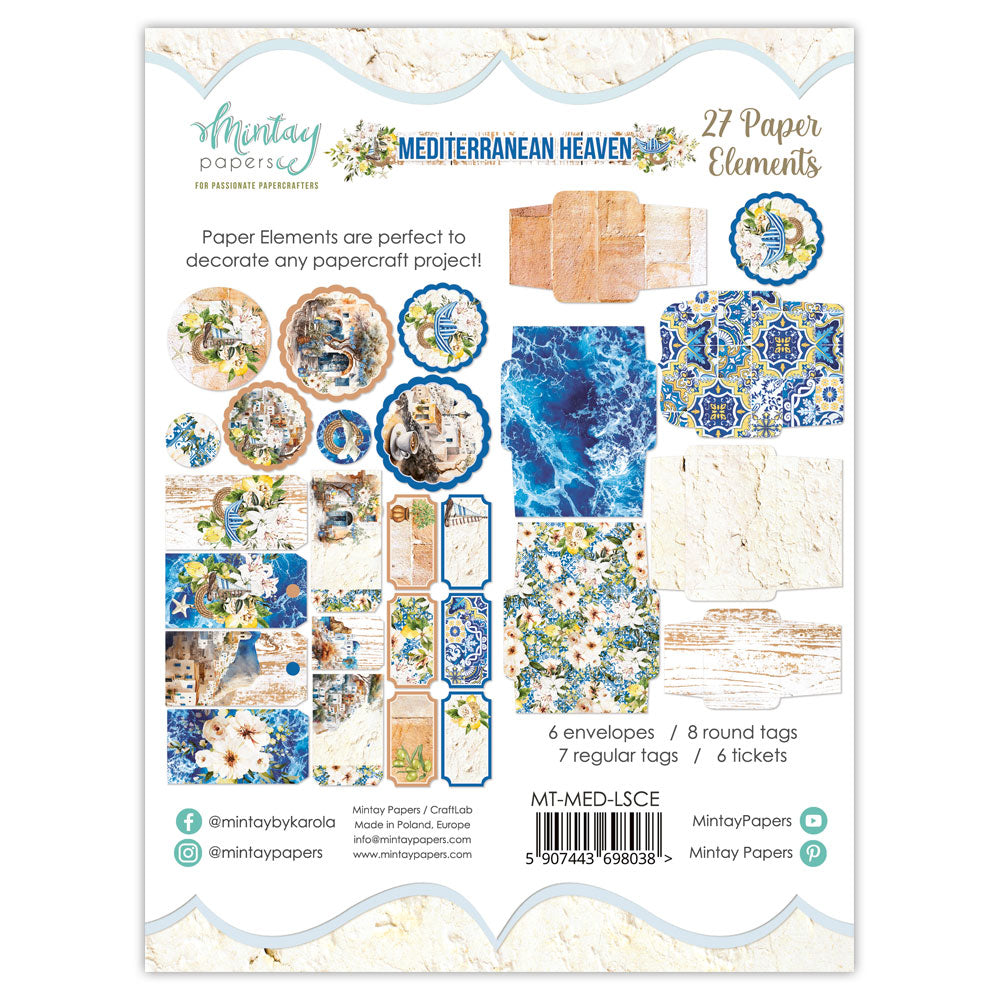 Mediterranean Heaven - Paper Elements, 27 Pcs. - Mintay Papers