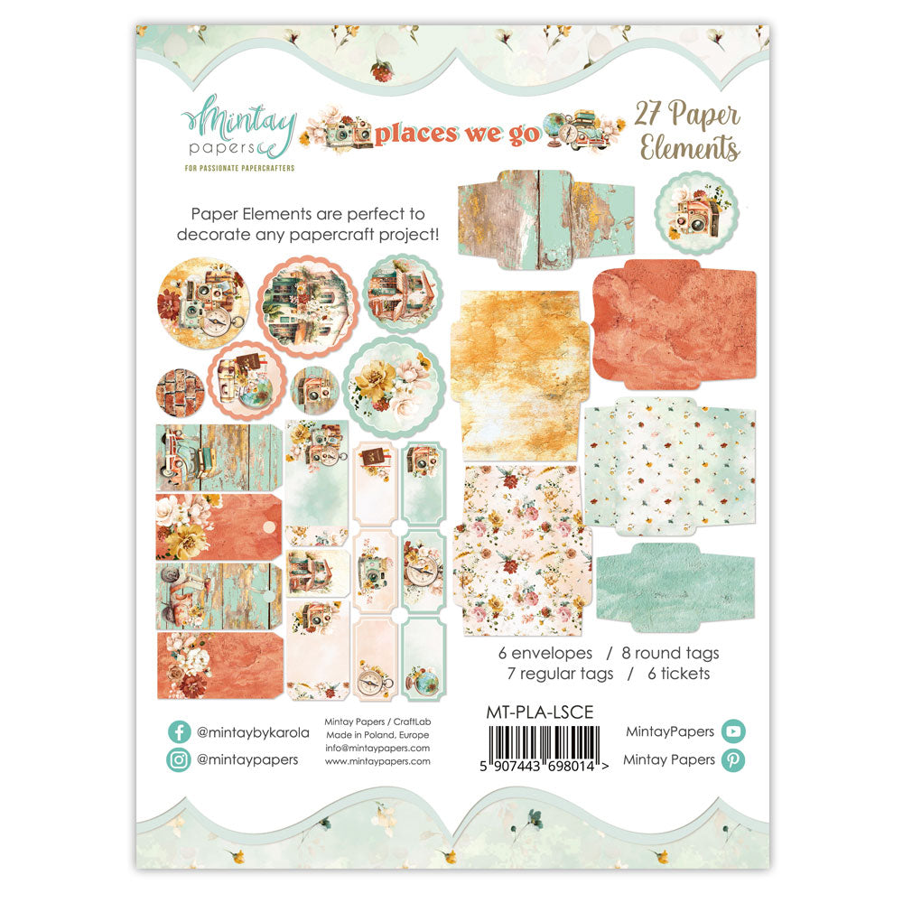 Places We Go - Paper Elements, 27 Pcs. - Mintay Papers