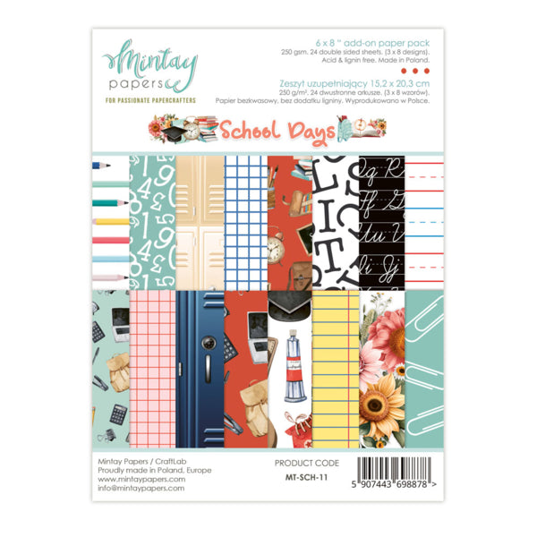 School Days - 6 x 8 Add On Paper Set - Mintay Papers