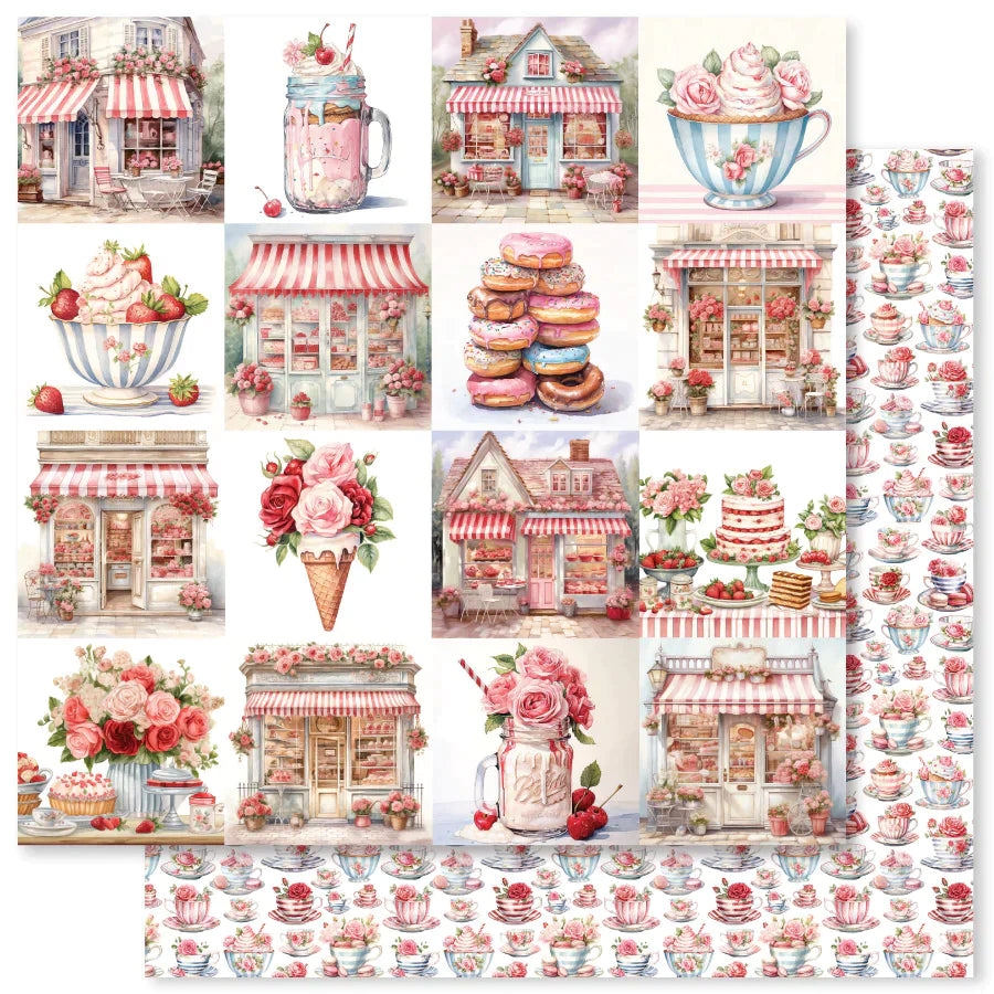 12 x 12 Inch - Candy Kisses - Double Sided Paper - Paper Rose