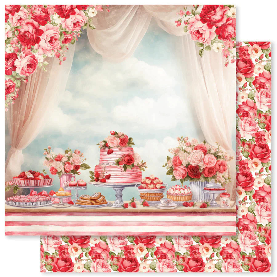 12 x 12 Inch - Candy Kisses - Double Sided Paper - Paper Rose
