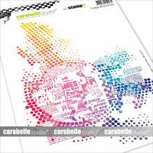 Rubber Cling Stamp A5 - Round Collage and Text - Carabelle Studio