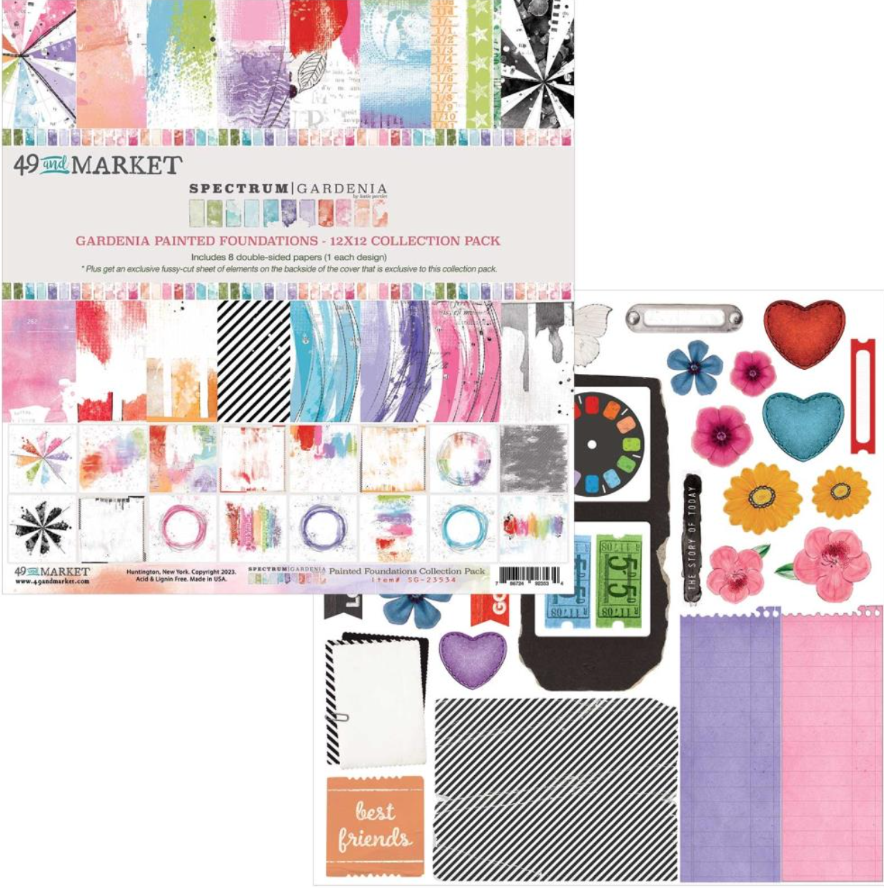 12x12 Inch - Spectrum Gardenia Painted Foundations - 49 and Market