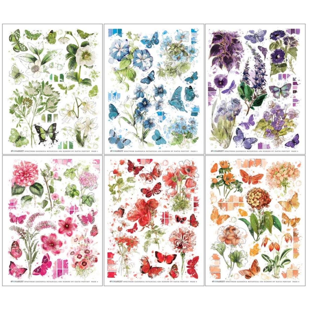 Botanical Rub-Ons - Spectrum Gardenia - 49 and Market