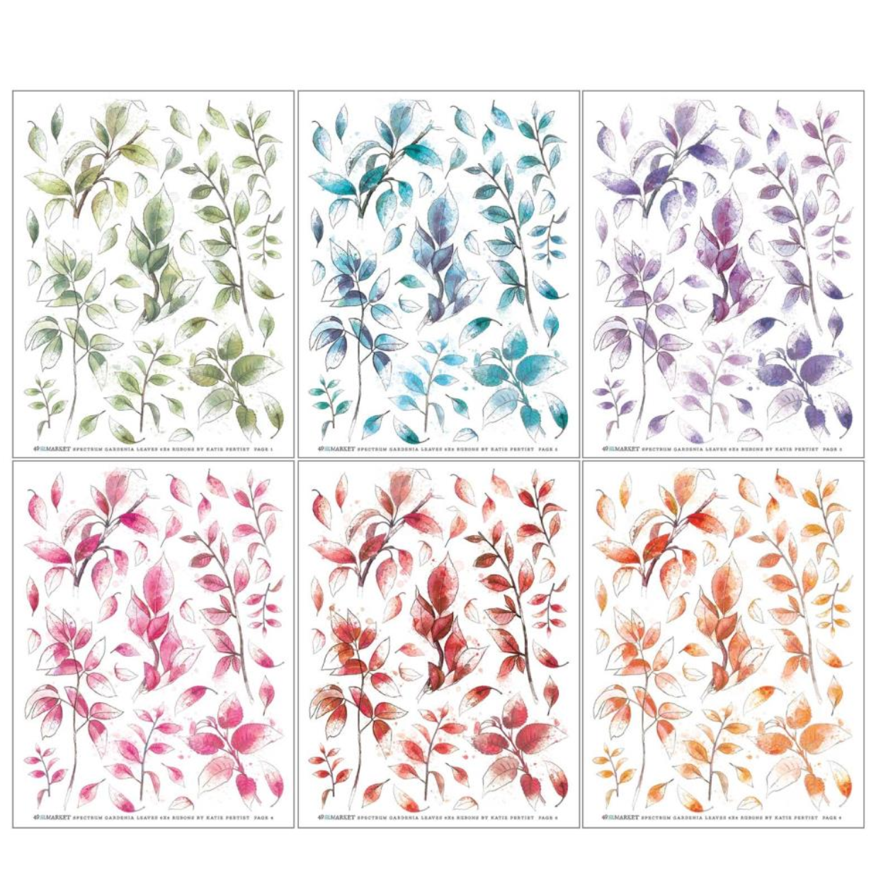 Leaves Rub-Ons - Spectrum Gardenia - 49 and Market