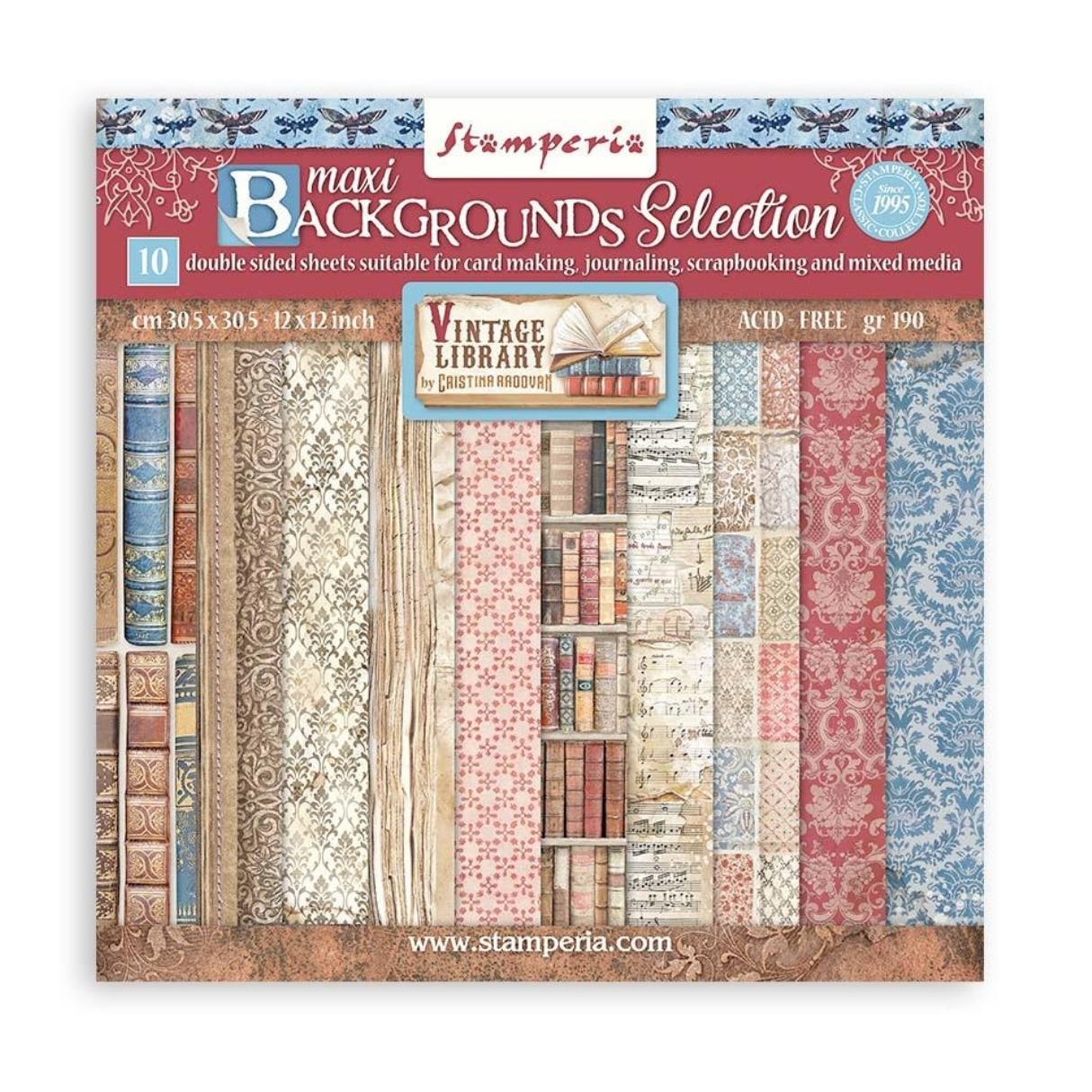 12x12 - Vintage Library - Backgrounds - Stamperia