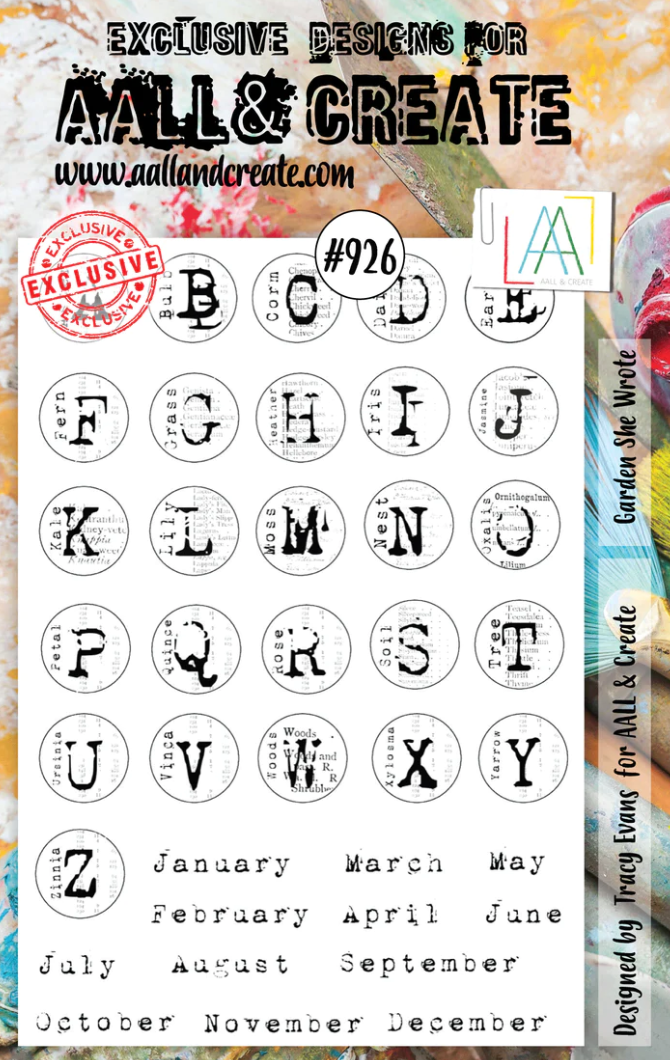 A5 - Garden She Wrote - Clear Stamp Set - AALL and Create - Designer Tracy Evans - #926