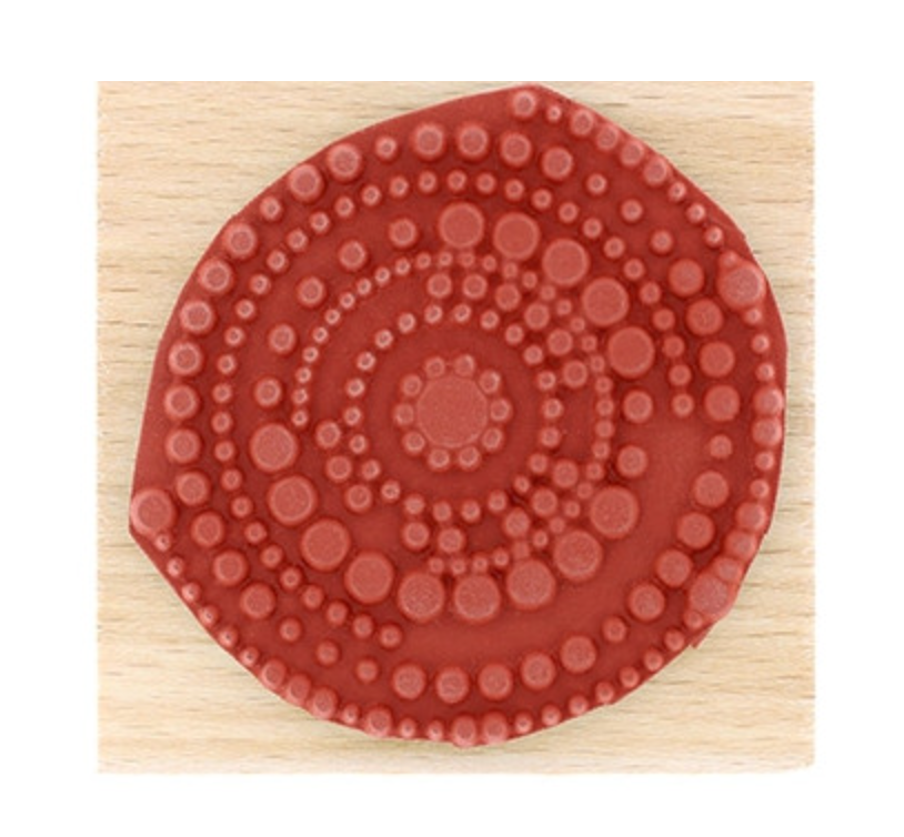 Dot Circles - Wooden Mount Rubber Stamp - Florilèges Design