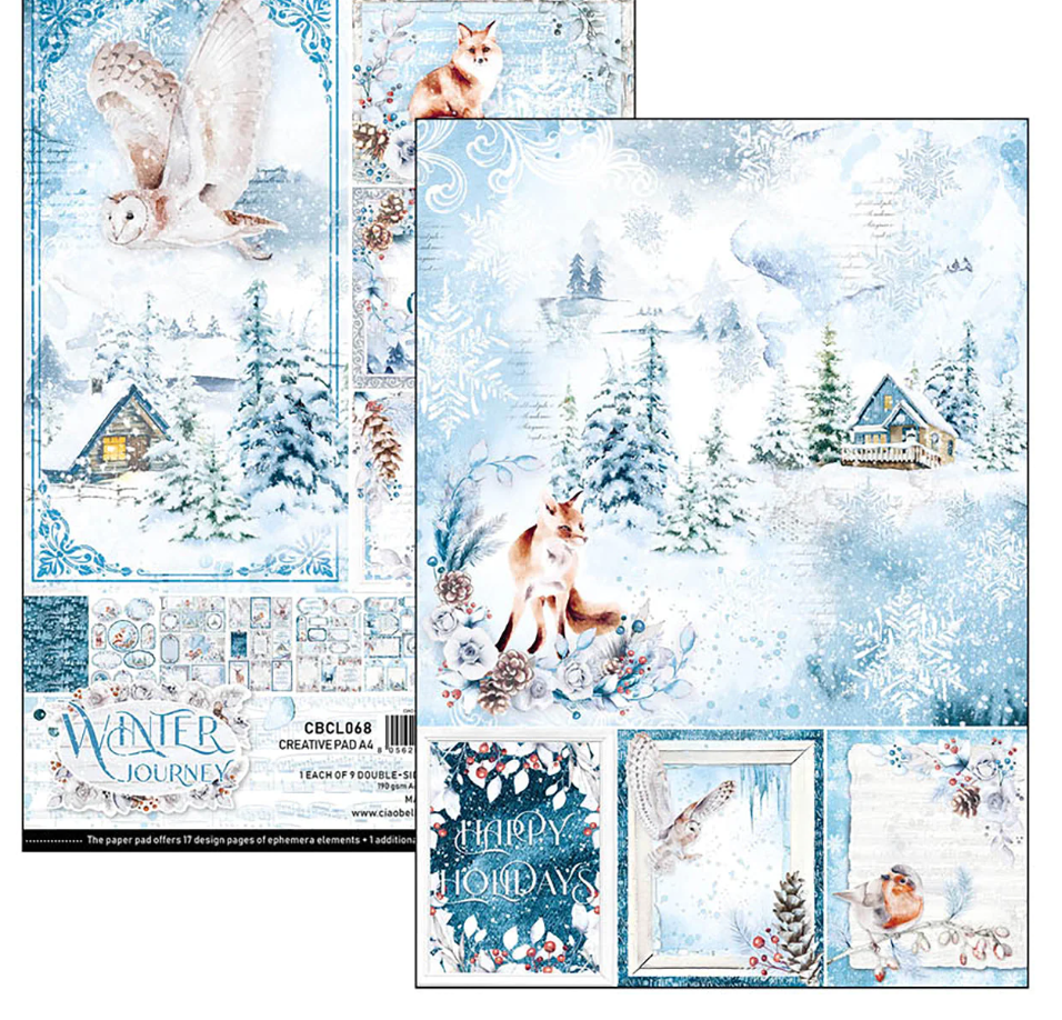 A4 - Creative Pad 9/Pkg - Winter Journey - Ciao Bella