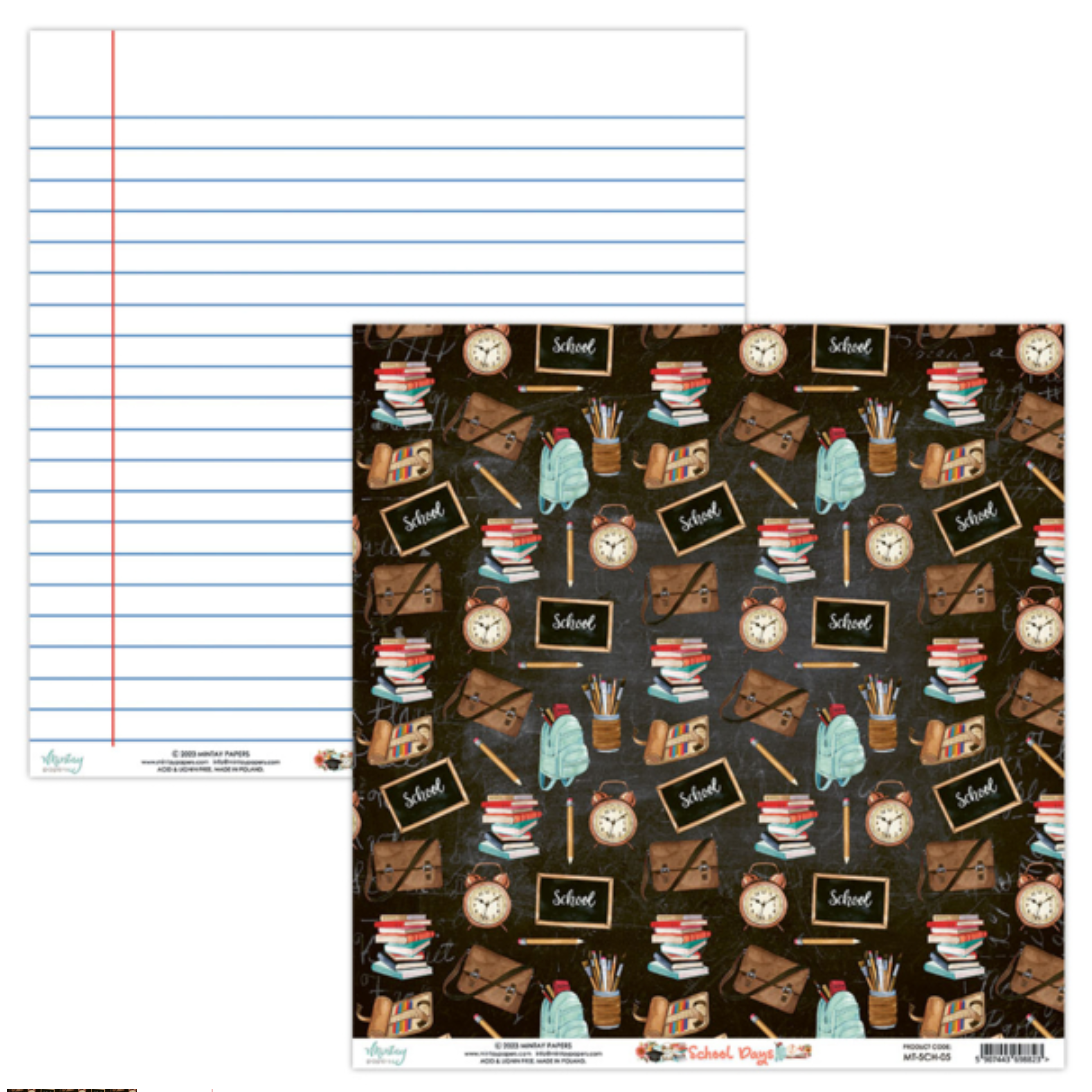 School Days - 12 x 12 Paper Set - Mintay Papers