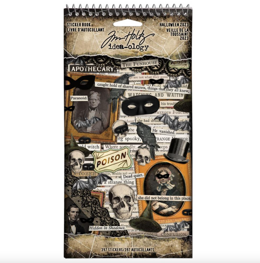Spiral Bound Sticker Book - Halloween 2023 - 4.5 x 8.5 - Idea-Ology - Tim Holtz
