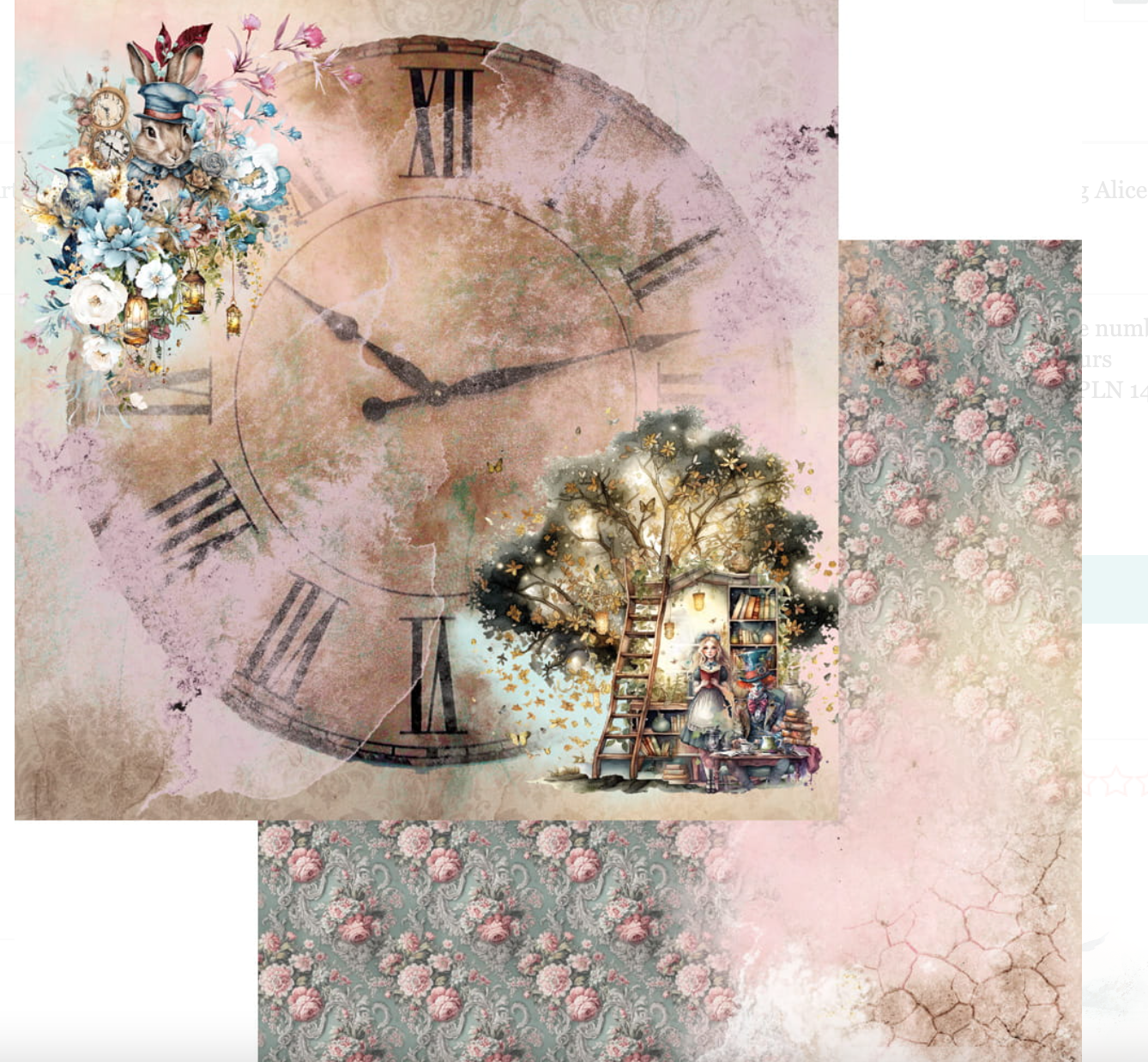 12x12 - Enchanted World - Following Alice - 12 Double Sided Papers - Alchemy Of Art