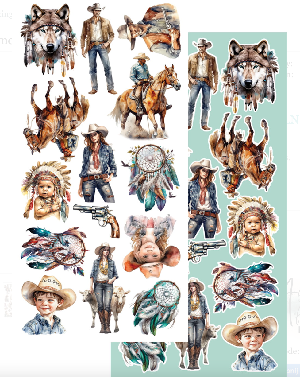 6x12 - Dreamcatcher - Wild West - Fussy Cutting Set - Alchemy Of Art