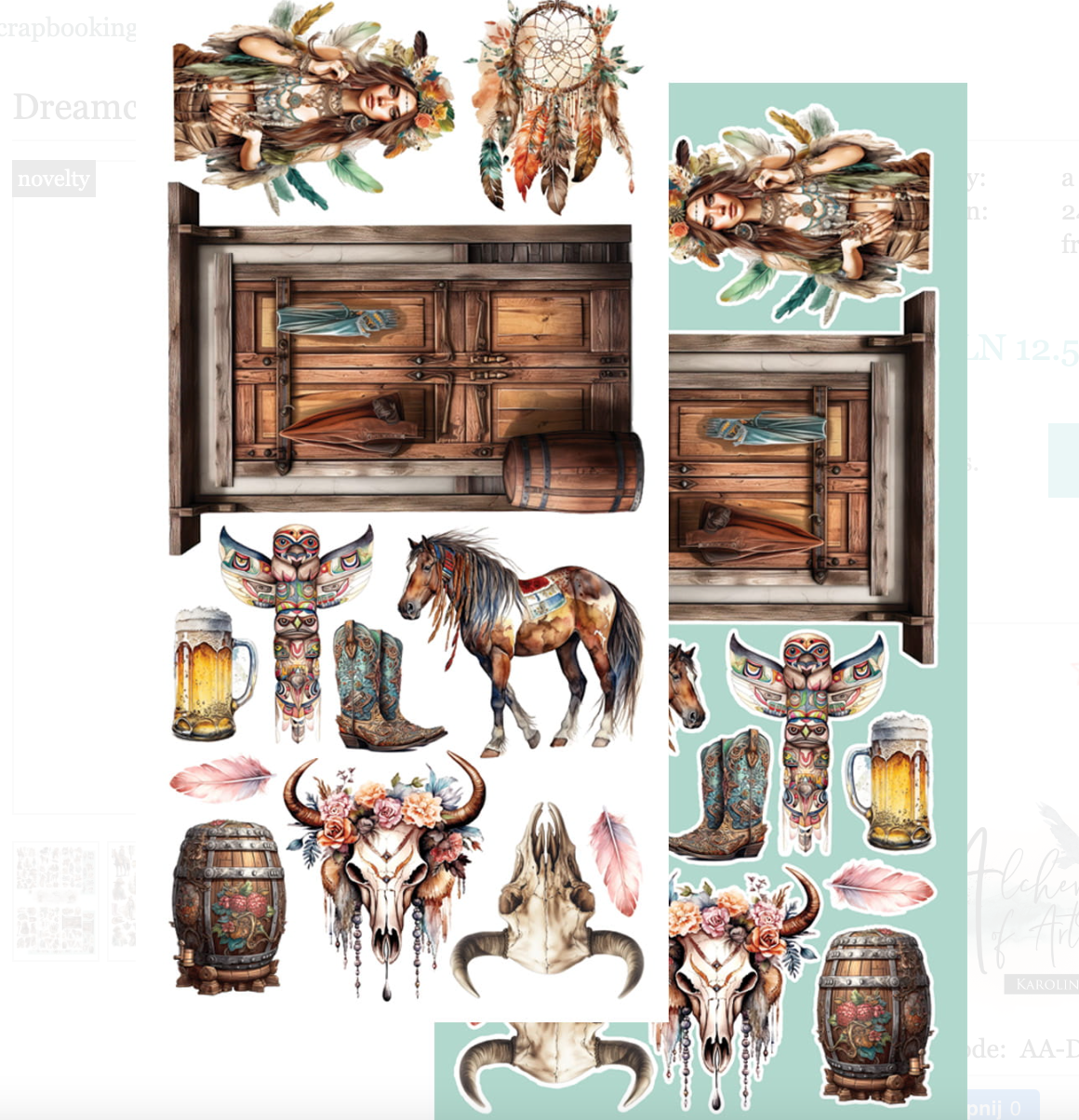 6x12 - Dreamcatcher - Wild West - Fussy Cutting Set - Alchemy Of Art