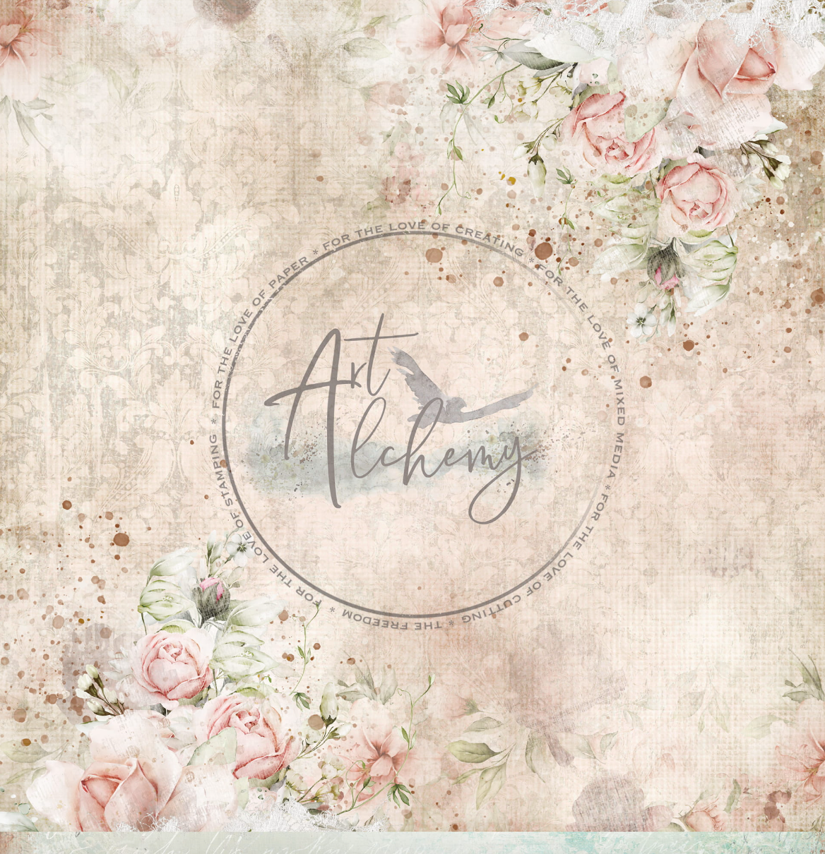 12x12 - Romantic Shabby Chic - 6 Double Sided Paper Set - Alchemy Of Art