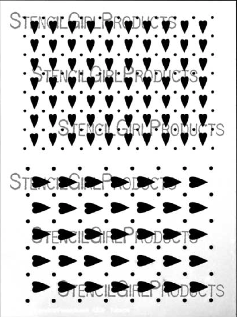 Stencil A4 - Polka Heart - 9x12 - Stencil Girl