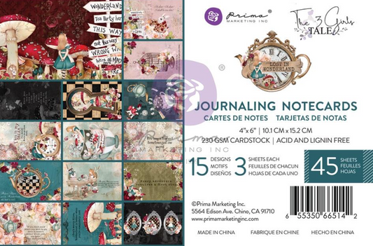 Journaling Cards 4X6 - Lost In Wonderland - Prima Marketing - 45/Pkg