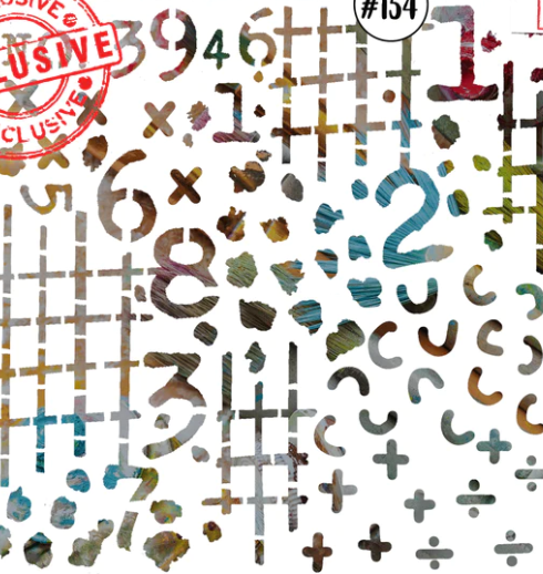 Aall and Create - MESSY MATH - 6x6 - Stencil - Janet Klein - #154