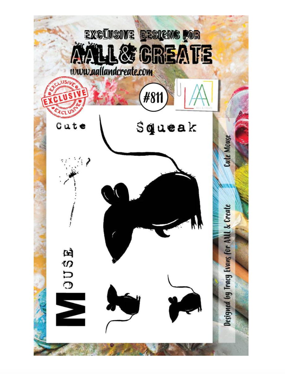 A7 - CUTE MOUSE - Clear Stamp Set - AALL and Create - Designer Tracy Evans - #811