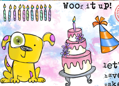 A7 - WOOF IT UP - Clear Stamp Set - AALL and Create - Janet Klein - #968