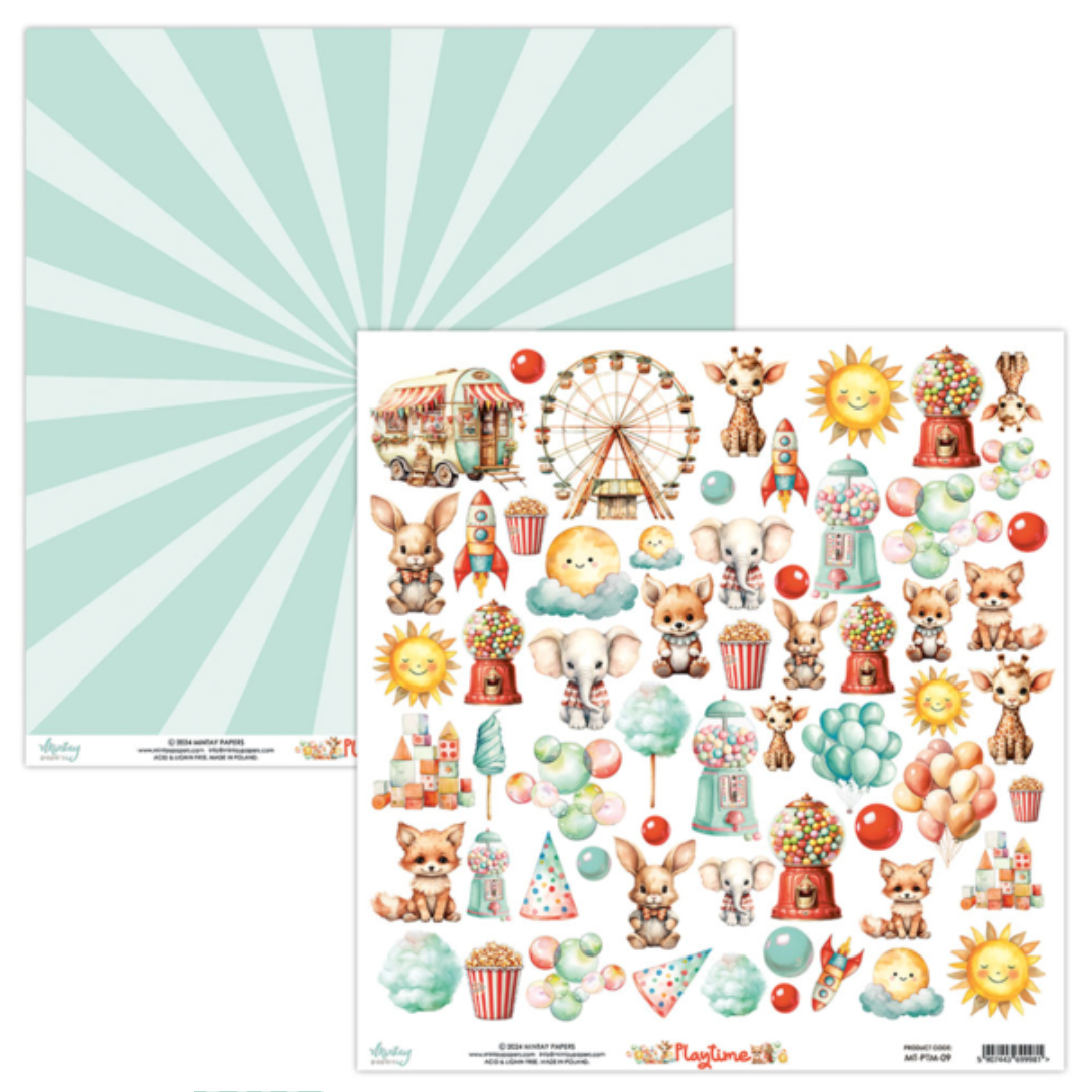 Mintay Papers - Playtime - 12x12 - Double Sided - Scrapbook Papers