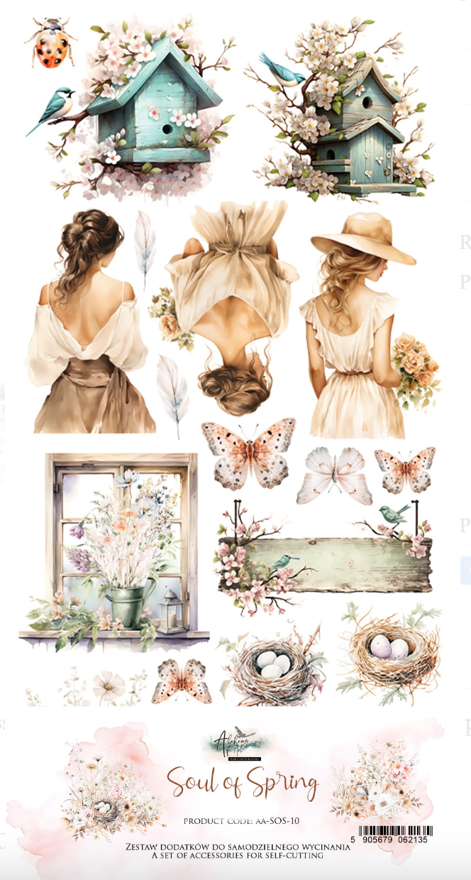12x6 Cutting Set - Soul Of Spring - 6 Double Sided Papers - Alchemy Of Art