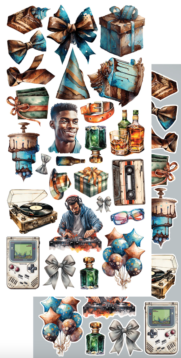 12x6 Cutting Set - The Men's World - 8 Double Sided Paper - Alchemy Of Art