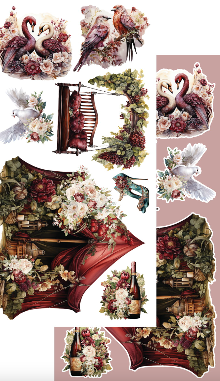 12x6 Cutting Set - Melody Of The Heart - 6 Double Sided Paper - Alchemy Of Art