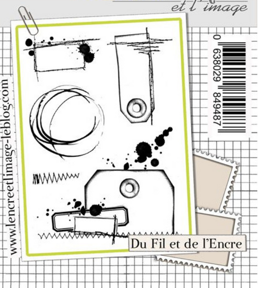 Tag Pieces - Du Fil - Clear Stamp Set - L'encre et L'image