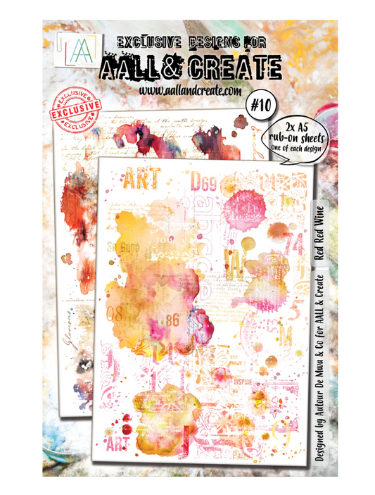 Red Red Wine - A5 Rub Ons - #10 - Aall and Create