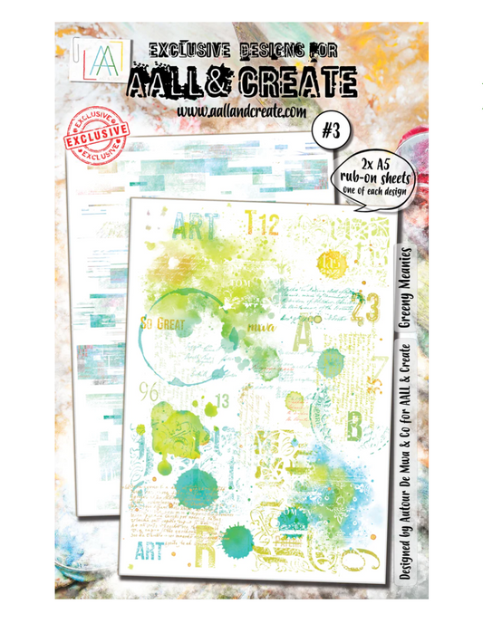 Greeny Meanies - A5 Rub Ons - #3 - Aall and Create