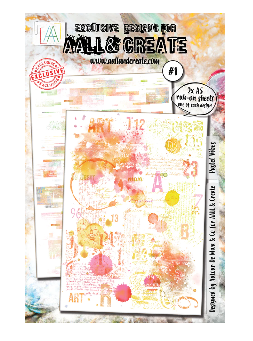 Pastel Vibes - A5 Rub Ons - #1 - Aall and Create